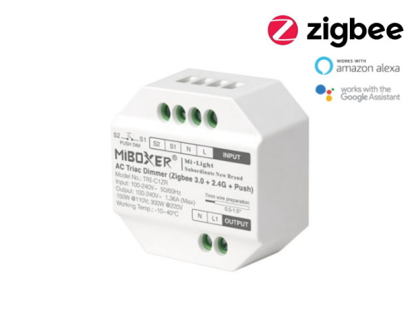 MiBoxer Zigbee Funk Triac Dimmer + RF + Push 230V TRI-C1ZR