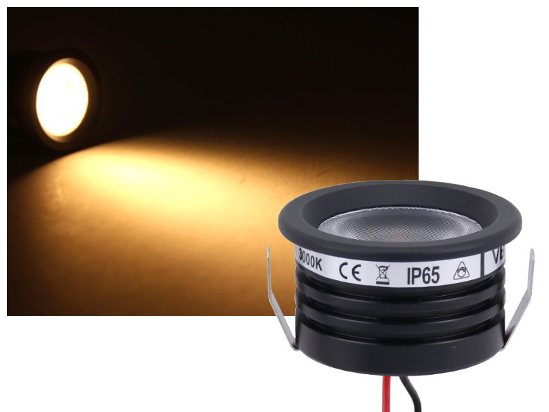 LED Spot Strahler Mini Einbaustrahler IP44 warmweiss Deckenspots 12V 