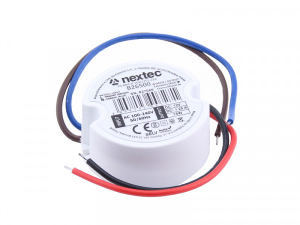 Nextec LED Trafo Mikro IP67 12V 15W rund